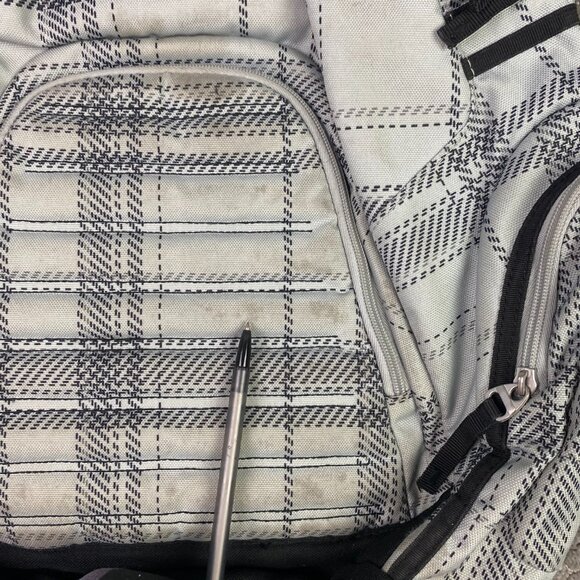 Oakley Backpack Overdrive Gearbox Bag Laptop Hiking Outdoor Gray White Plaid - Picture 4 of 10
